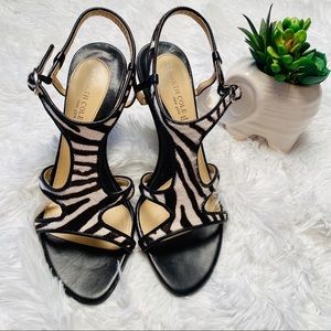 Kenneth Cole | Calf Hair Zebra Print T-Strap Heels